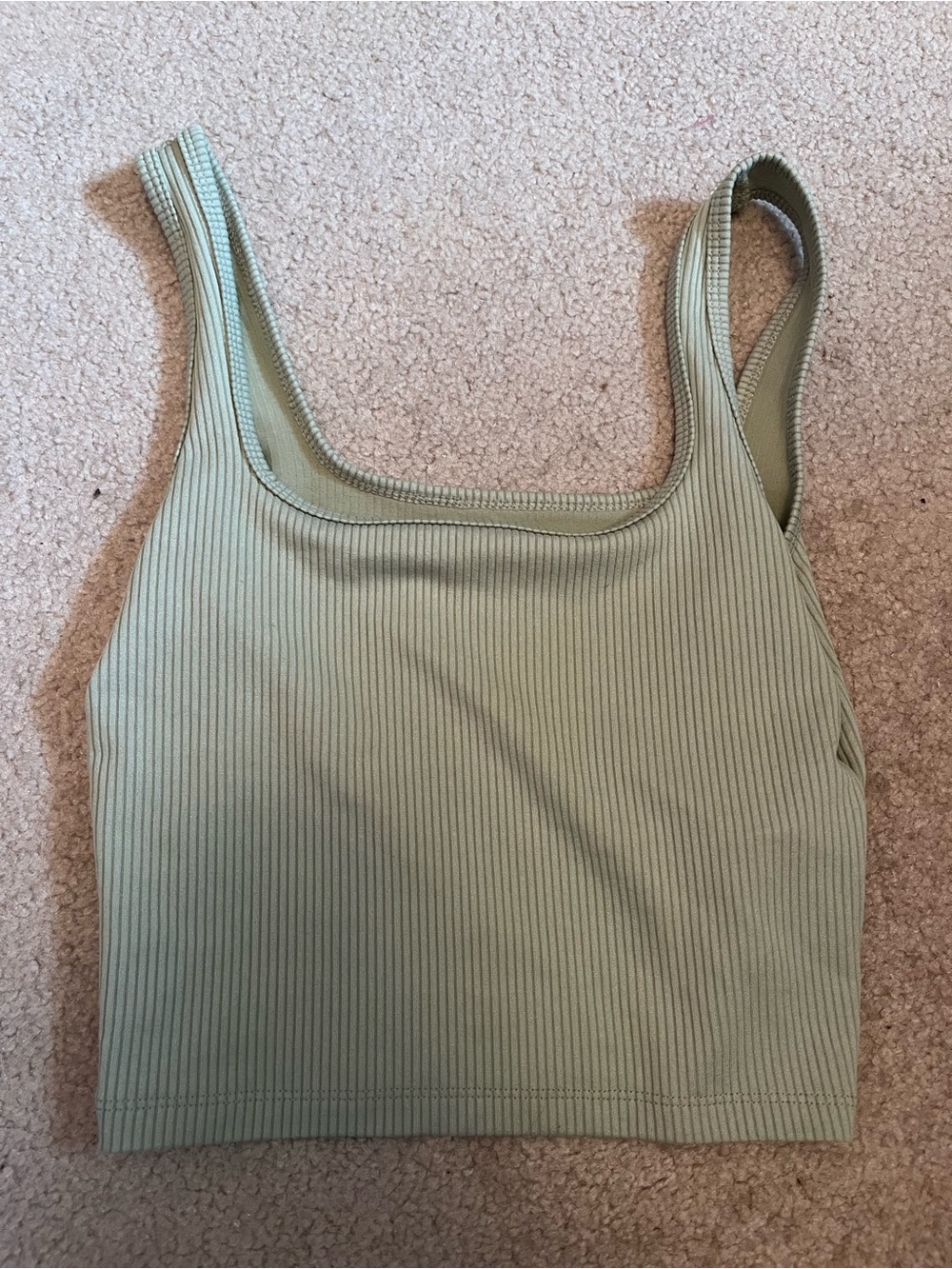 Hollister Ribbed Square-Neck Tank in Sage